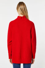 Load image into Gallery viewer, CHUNKY CASHMERE KNIT SWEATER WITH GOLD ZIPPER AT THE HEM
