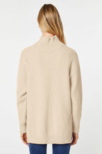 Load image into Gallery viewer, CHUNKY CASHMERE KNIT SWEATER WITH GOLD ZIPPER AT THE HEM
