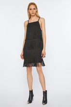 Load image into Gallery viewer, FRINGED SHORT DRESS IN STRETCH VISCOSE CREPE
