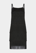Load image into Gallery viewer, FRINGED SHORT DRESS IN STRETCH VISCOSE CREPE
