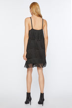 Load image into Gallery viewer, FRINGED SHORT DRESS IN STRETCH VISCOSE CREPE
