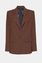 Load image into Gallery viewer, BOXY JACKET IN STRETCH VISCOSE CREPE WITH SHOULDER PADS
