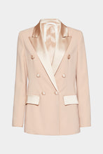 Load image into Gallery viewer, DOUBLE-BREASTED BLAZER IN VISCOSE CREPE WITH ENVERS SATIN DETAILS
