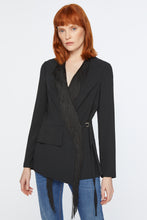 Load image into Gallery viewer, FRINGED KIMONO JACKET IN STRETCH VISCOSE CREPE
