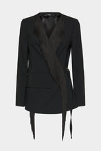 Load image into Gallery viewer, FRINGED KIMONO JACKET IN STRETCH VISCOSE CREPE
