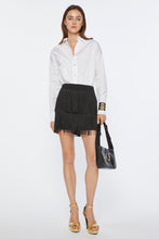 Load image into Gallery viewer, FRINGED MINISKIRT IN STRETCH VISCOSE CREPE

