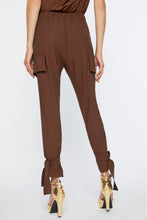 Load image into Gallery viewer, CARGO PANTS IN STRETCH VISCOSE CREPE WITH ANKLE STRAPS
