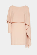 Load image into Gallery viewer, CRÊPE DE CHINE SHORT DRESS WITH DRAPED CAPE
