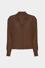 Load image into Gallery viewer, CRÊPE DE CHINE V-NECK BOXY SHIRT

