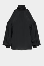 Load image into Gallery viewer, CRÊPE DE CHINE TOP WITH CUT-OUT AND JERSEY DETAILS
