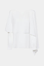 Load image into Gallery viewer, CRÊPE DE CHINE V-NECK TOP WITH DRAPED CAPE
