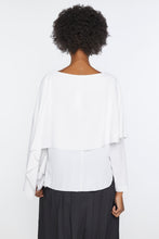Load image into Gallery viewer, CRÊPE DE CHINE V-NECK TOP WITH DRAPED CAPE
