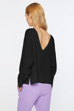 Load image into Gallery viewer, CRÊPE DE CHINE TOP WITH BACK V-NECK
