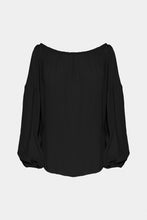 Load image into Gallery viewer, CRÊPE DE CHINE BOATNECK TOP WITH CUT-OUT DETAILS
