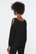 Load image into Gallery viewer, CRÊPE DE CHINE BOATNECK TOP WITH CUT-OUT DETAILS
