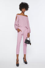 Load image into Gallery viewer, CRÊPE DE CHINE BOATNECK TOP WITH CUT-OUT DETAILS
