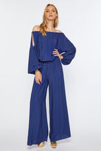 Load image into Gallery viewer, CRÊPE DE CHINE PALAZZO JUMPSUIT WITH CUT-OUT DETAILS
