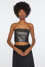 Load image into Gallery viewer, FAUX LEATHER TOP WITH UNPADDED SHOULDERS
