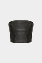 Load image into Gallery viewer, FAUX LEATHER TOP WITH UNPADDED SHOULDERS
