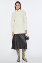Load image into Gallery viewer, FAUX LEATHER FLARED SKIRT WITH SYMMETRICAL SEAMS
