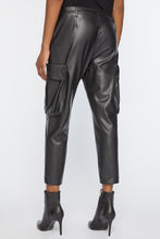 Load image into Gallery viewer, FAUX LEATHER CARGO PANTS
