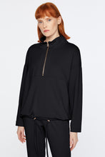Load image into Gallery viewer, HIGH-NECK SWEATSHIRT IN ENGINEERED STRETCH JERSEY WITH DRAWSTRING
