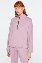 Load image into Gallery viewer, HIGH-NECK SWEATSHIRT IN ENGINEERED STRETCH JERSEY WITH DRAWSTRING
