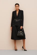 Load image into Gallery viewer, FLARED MIDI SKIRT IN STRETCHY GABERDINE
