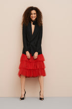 Load image into Gallery viewer, FLOUNCY FLARED SKIRT IN TULLE WITH SEWN-ON G MEDAL
