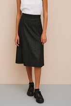 Load image into Gallery viewer, FLARED PINPOINT MIDI SKIRT
