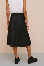 Load image into Gallery viewer, FLARED PINPOINT MIDI SKIRT
