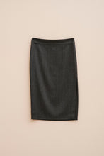 Load image into Gallery viewer, CALF-LENGTH SKIRT IN HERRINGBONE WOOL WITH SIDE SPLIT
