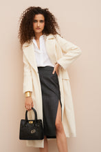 Load image into Gallery viewer, CALF-LENGTH SKIRT IN HERRINGBONE WOOL WITH SIDE SPLIT
