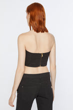 Load image into Gallery viewer, DENIM TOP IN STRETCH COTTON GABARDINE WITH SHAPED CUPS AND UNDERWIRES
