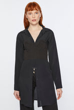 Load image into Gallery viewer, DENIM TOP IN STRETCH COTTON GABARDINE WITH SHAPED CUPS AND UNDERWIRES
