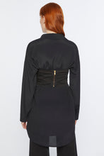 Load image into Gallery viewer, DENIM TOP IN STRETCH COTTON GABARDINE WITH SHAPED CUPS AND UNDERWIRES
