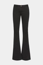 Load image into Gallery viewer, BOOTCUT JEANS IN STRETCH COTTON GABARDINE WITH BUTTONS ON THE BACK POCKETS
