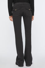 Load image into Gallery viewer, BOOTCUT JEANS IN STRETCH COTTON GABARDINE WITH BUTTONS ON THE BACK POCKETS
