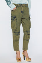 Load image into Gallery viewer, ACID-WASH CARGO DENIM PANTS WITH DOUBLE POCKET  

