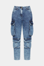 Load image into Gallery viewer, ACID-WASH CARGO DENIM PANTS WITH DOUBLE POCKET  
