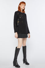 Load image into Gallery viewer, CHUNKY WOOL SWEATER WITH HEART-SHAPED CUTWORK
