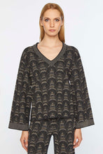 Load image into Gallery viewer, BOXY SWEATER IN STRETCHY LUREX WITH JACQUARD PATTERN
