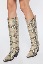 Load image into Gallery viewer, FAUX PYTHON WESTERN BOOTS
