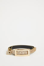Load image into Gallery viewer, GLITTER BUCKLE BELT WITH GOLD CG CHARM
