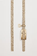 Load image into Gallery viewer, GLITTER BUCKLE BELT WITH GOLD CG CHARM
