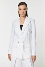 Load image into Gallery viewer, DOUBLE-BREASTED TAILORED BLAZER IN STRETCHY LINEN, UNLINED
