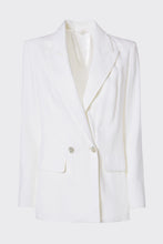 Load image into Gallery viewer, DOUBLE-BREASTED TAILORED BLAZER IN STRETCHY LINEN, UNLINED
