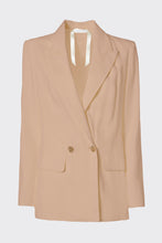 Load image into Gallery viewer, DOUBLE-BREASTED TAILORED BLAZER IN STRETCHY LINEN, UNLINED
