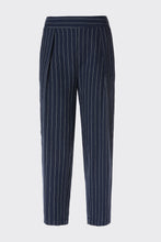 Load image into Gallery viewer, CARROT PANTS IN PINSTRIPE COTTON/LINEN BLEND
