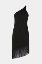 Load image into Gallery viewer, FRINGED MAXI DRESS IN STRETCHY VISCOSE CRÊPE
